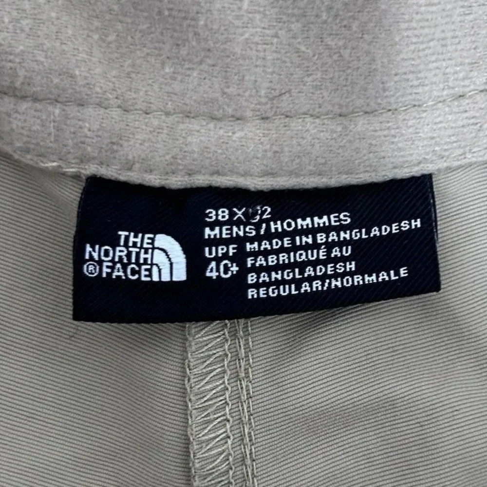 The North Face Mens 38x32 Khaki Convertible Zip Off‎ Hiking Pants UPF 40+ Belted